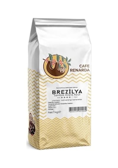 Cafe Renarda Brezilya Santos Kavrulmuş Yöresel Çekirdek Kahve 1 KG