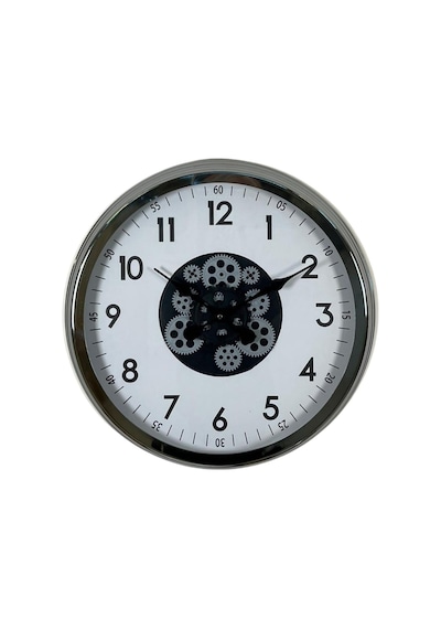 Krom Şıklık Sade 60 Cm Çarklı Duvar Saati 11