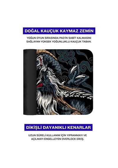 Tr 8 Farklı Desenli Baskılı Model Black Deer Xxl Gaming Mouse Pad 90x40 Cm Dikişli Kenar, Kaymaz Taban, Dijital