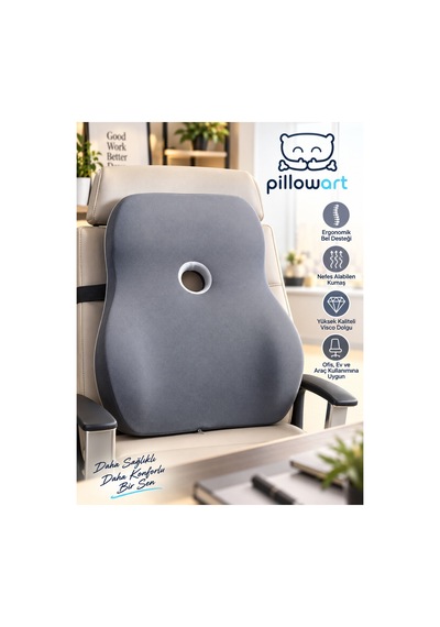 Ergonomik Bel Desteği - Visko Sırt Minderi Bel Yastığı