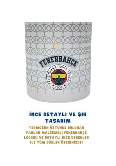 650ml Lisanslı Çift Katlı Paslanmaz Çelik Termos 8 Saat Sıcak Soğuk Hediye Kutulu Beyaz 50 x 22