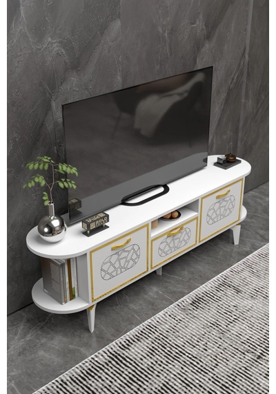 Mira Gold Tv Ünitesi Beyaz 160 Cm Çok Renkli