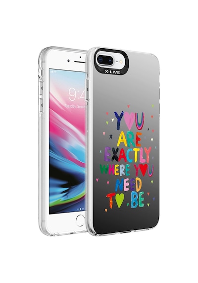 Apple Uyumlu iPhone 8 Plus Kılıf Desenli Zore Silver Sert Kılıf