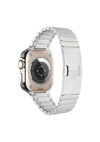 Ekılıf - Apple Uyumlu  Watch 38mm - Kordon Metal Kordon Krd-35 - Siyah