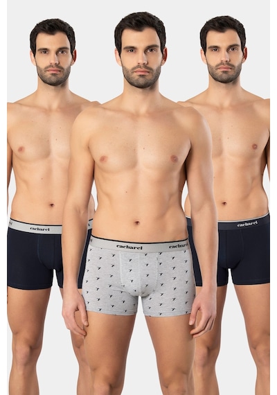 Cacharel Erkek Desenli Likralı Boxer 3'lü Paket 1339/lacivert 8 Lacivert
