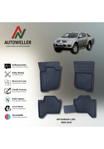 Mitsubishi L200 2005-2018 Uyumlu Havuzlu Oto Paspas