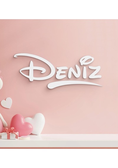 Bk Gift Kişiye Özel İsimli Ahşap Duvar Yazısı-3 Gri