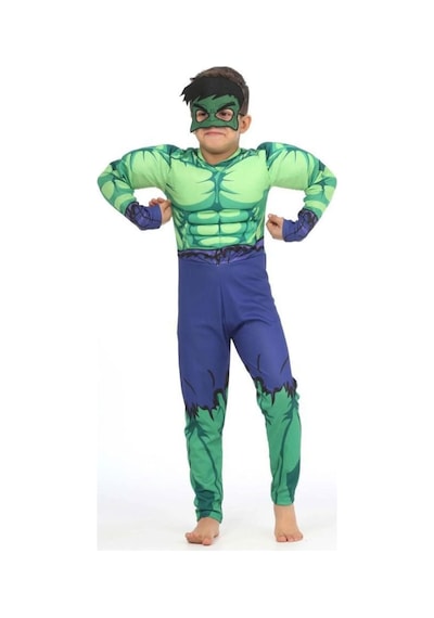Miniğimin Cicileri Minigimin Cicileri Kaslı Hulk Erkek Çocuk Kostüm - Yeşil