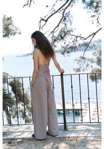 Mai Collection Mai Studios Co. Onagho Boyundan Bağlı Gri Crop Gri