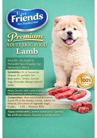 Premium Kuzu Etli Yavru Köpek Konservesi 400 Gr Chunk Special