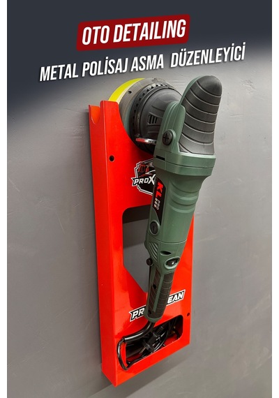 Premium Polisaj Makinesi Standı - Duvar Tipi Metal Oto Detailing Makine Tutucu
