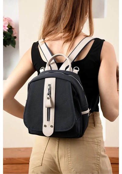 Just Polo Orijinal Kadın Günlük Kullanıma Uygun Ayarlanabilir Askılı Lüks Sırt Çantası Shopper Lacivert - Taş