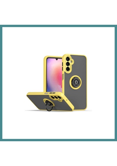 Trendexa Samsung Galaxy A05s Uyumlu Kılıf Montreal Yüzüklü Silikon Kapak - Sarı Mac