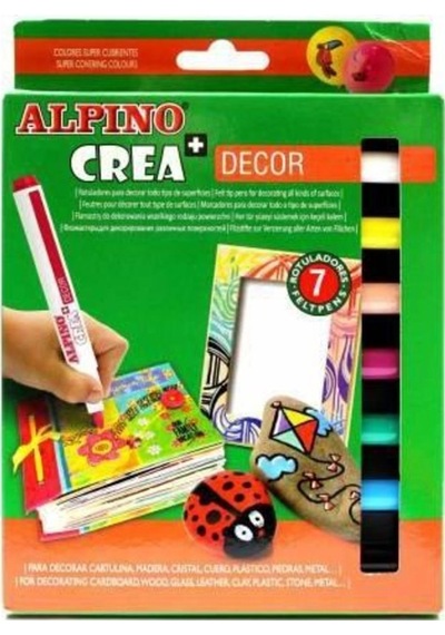 Alpino Crea Dekor Keçeli Kalem 7'li