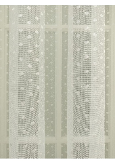 Puantiyeli Dantel Tül Perde, 300x260, Sık Pile, 1/3 Çok Renkli