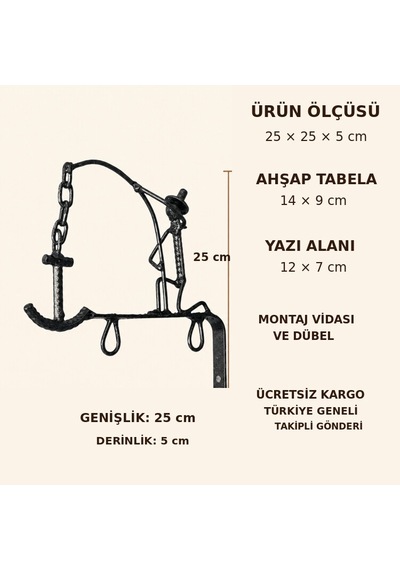 Kapı İsimliği Fener ve Çiçek Askılığı WH008