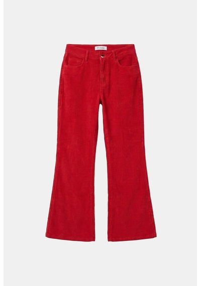 Kadın Kırmızı Flare Fit Velvet Kadife Kumaş Pantolon