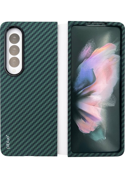 Nettech Samsung Galaxy Uyumlu Z Fold 4 Karbon Seri Arka Koruma Kılıf Yeşil