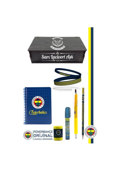 Fenerbahçe Orijinal Lisanslı Kalem Bileklik Bloknot Kalemtraş Silgi Hediyelik Set Lacivert 006 Lacivert
