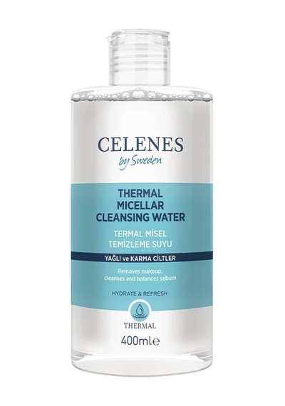 Celenes Yağlı Karma Ciltler için Thermal Misel Temizleme Suyu 400 ML