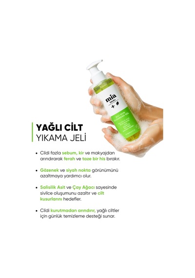 Mia Klinika Yağlı Akneli Sivilceli Ve Kusurlu Ciltler İçin Yüz Yıkama Jeli 200 ML