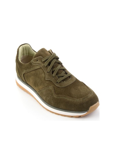 Bambi Haki Süet Hakiki Deri Erkek Sneaker E01774003502