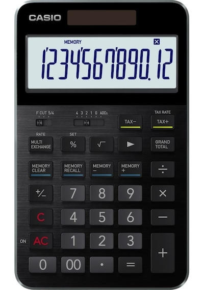 Casio S100x-bk-dj Hesap Makinesi Desktop Gri - Siyah