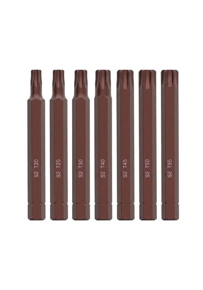 Rico Uzun 7 Parça T20 T25 T30 T40 T45 T50 T55 Torx Bits Uç Kaplamalı Torks Tork Uç