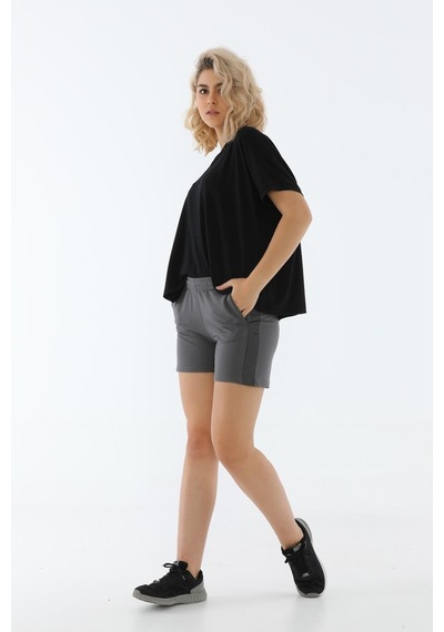 Maraton Sportswear Regular Kadın Basic Füme Şort 20309-füme Füme