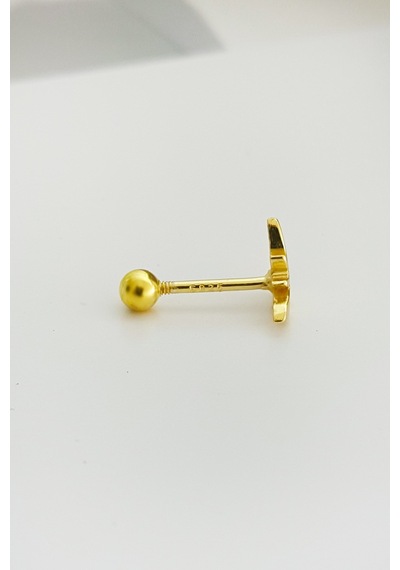 Ithal Yarasa Gümüş Piercing Küpe-7007 Gümüş