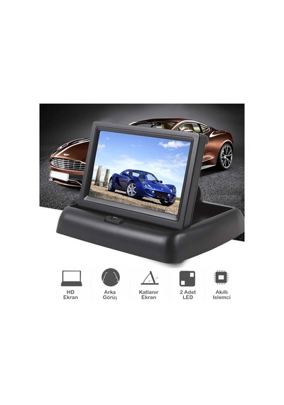 Gpr Geri Görüş Monitörü 4.3" Katlanabilir Ekran Kamera