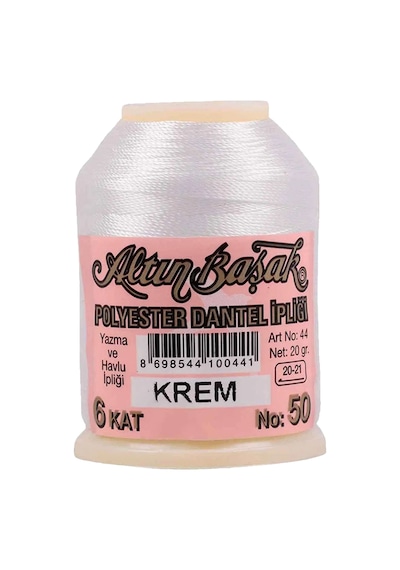 Altınbaşak Oya Ve Dantel İpi 20 Gr - Royaleks - No: Krem