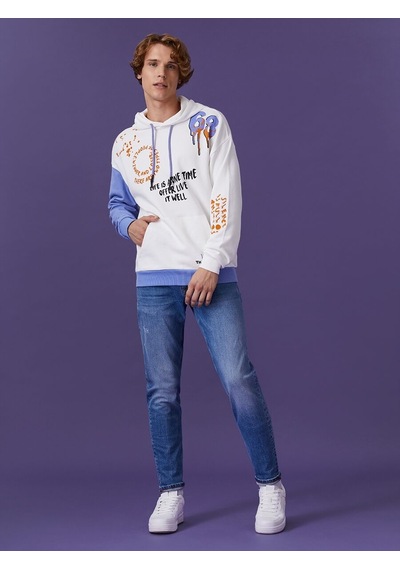 LOFT Oversize Fit Erkek Sweatshirt Lf2030809 Q1.v1 Beyaz
