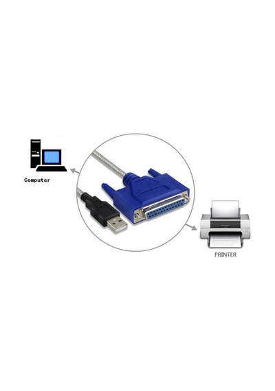 AoGo USB 2.0 25 Pin DB25 Dişi Paralel Port Kablosu 150 CM
