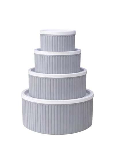 4 Lü Yuvarlak Saklama Kabı Seti Çizgili Desenli Bpa İçermez 3 Lt 1.8 Lt 1 Lt 0,55 Lt Buzdolabı Düzenleyici Mikrod Diğer