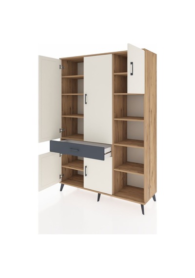 Hyperion Dolap 10 Raflı Tek Çekmeceli 5 Kapaklı 132x44x195 Çam-aytaşı/antrasit Aytası/antrasıt Hyperion Dolap 10 Raflı Tek Çekmeceli 5 Kapaklı 132x44x195 Çam-aytaşı/antrasit Aytası/antrasıt
