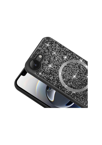 Apple Uyumlu iPhone 17e Kılıf Pırlanta Tasarımlı M-safe Şarj Özellikli Zore Mozaik Silikon Kapak - Titanyum-gri Titanyum - Gri