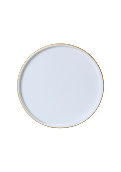 Keramika Mat Beyaz Gold Fileli Stackable Servis Tabağı 27 Cm 4 Adet