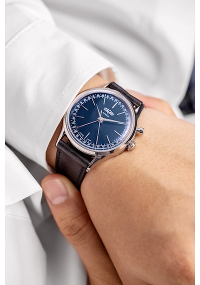 Vulcain Cricket President 39mm Blue - Sapphire Caseback Limitli Üretim Mekanik Alarm Erkek Kol Saati Metalik