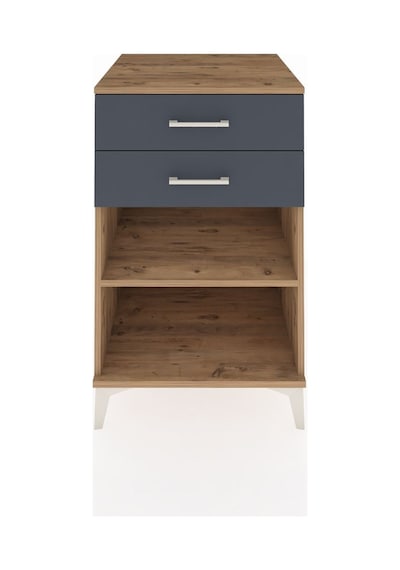 Kronos Komodin Tek Raflı 2 Çekmeceli 60x59x96 Çam-antrasit Atlas Çam