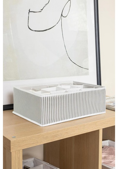 Çekmece Düzenleyici 12 Bölmeli Organizer 31 Cm X 25 Cm X 12 Cm Kumaş Beyaz Tr Diğer