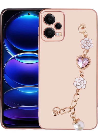 Xiaomi Redmi Note 12 5g Kılıf El Tutamaçlı Kamera Korumalı Zore Taka Silikon Kapak Pembe