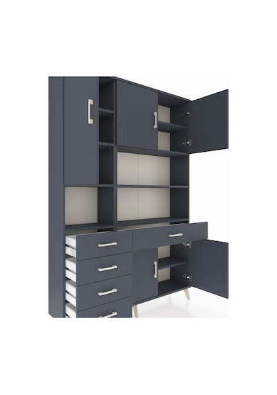 Arges Dolap 9 Raflı 5 Çekmeceli 5 Kapaklı 132x30x195 Antrasit-antrasit/antrasit Antrasıt/antrasıt Arges Dolap 9 Raflı 5 Çekmeceli 5 Kapaklı 132x30x195 Antrasit-antrasit/antrasit Antrasıt/antrasıt