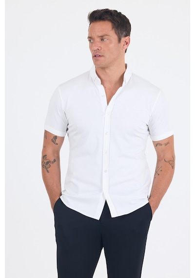 İmza Beyaz İtalyan Düğmeli Yaka Kısa Kol Cepsiz Slim Fit Gömlek 1004250255 Beyaz İmza Beyaz İtalyan Düğmeli Yaka Kısa Kol Cepsiz Slim Fit Gömlek 1004250255 Beyaz