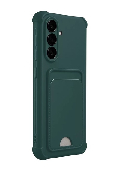 Newface Samsung Uyumlu Galaxy A17 5g Kelvin Kartvizitli Silikon - Koyu Yeşil Resimdeki