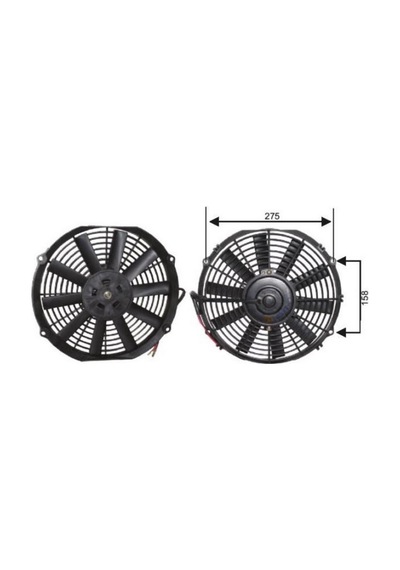 Universal 24 Volt Düz Kanat Fan Motoru -  11 İnç Çap 280mm