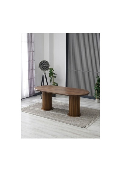 Aura Bohem Masa Takımı 90x180 Mdf Masa Ve 6 Adet Polo Sandalye Krem Krem