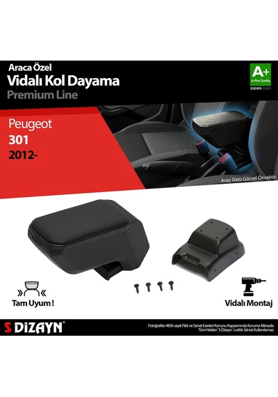 Peugeot 301 Abs Vidalı Kol Dayama Kolçak Siyah 2012 Üzeri A+kalite