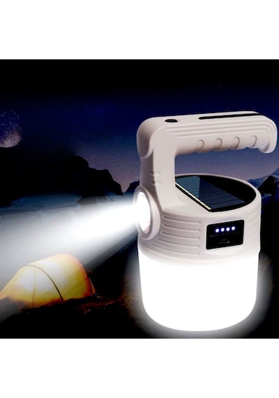 Buffer Led Güneş Enerjili Kamp Lambası-2000 Lümen Süper Parlak, 5 Aydınlatma Modlu,usb İle Şarj Edilebilir Dış Mekan,asılabilir Torch El Feneri