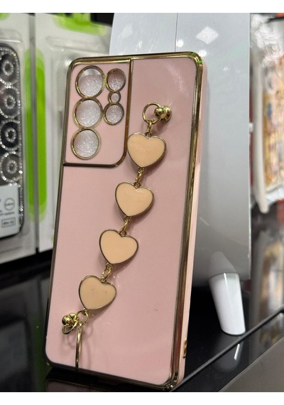 Samsung S21 Ultra Uyumlu Kılıf Kamera Korumalı Parlakkalpli Bileklik Toka Tutacak.